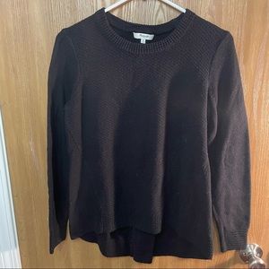 Madewell Black Zip Back Crew Sweater, Long Sleeve size M
